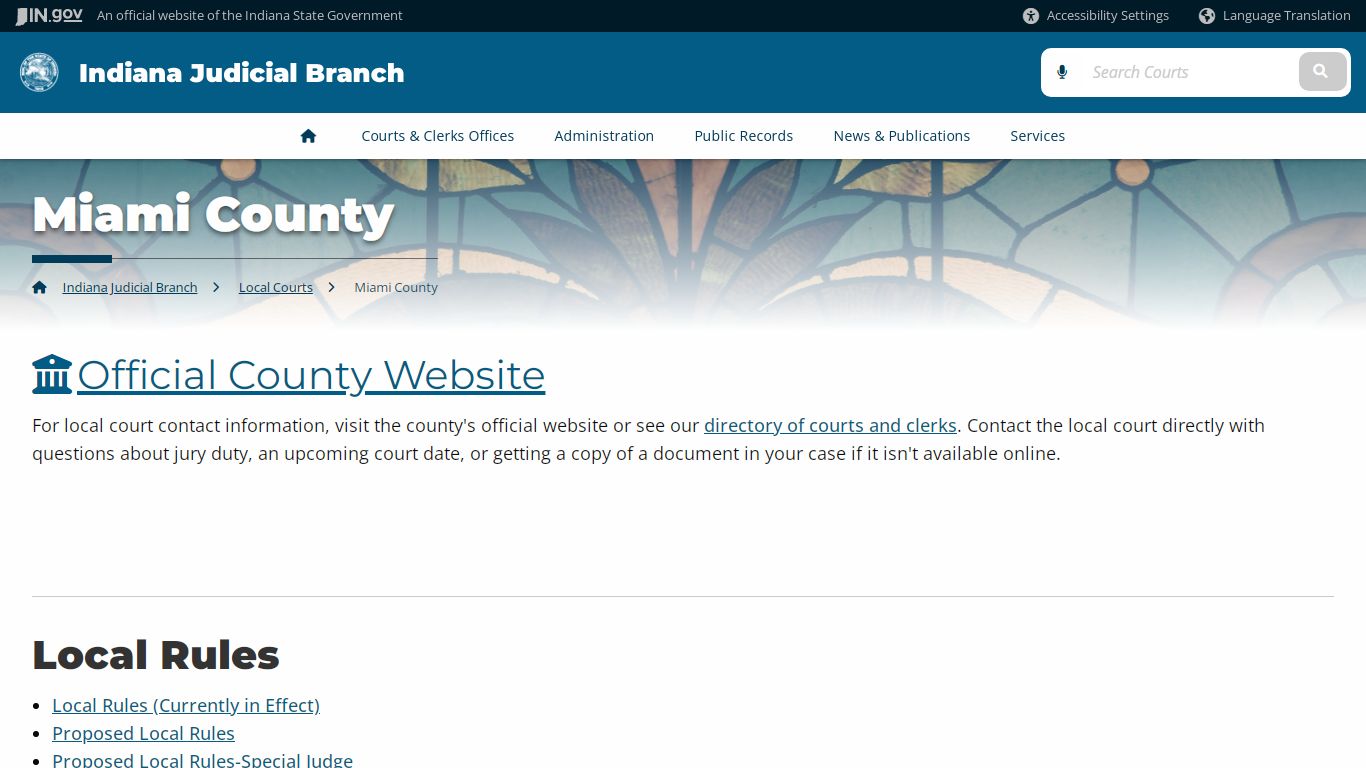 Indiana Judicial Branch: Miami County - Courts